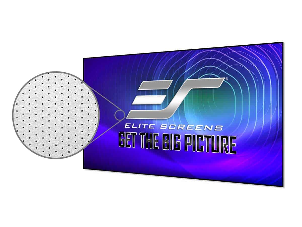Elite Screens Aeon CineGrey 4D AT AR110H-ATD4 110-inch 16:9 ALR Acoustically Transparent Edge Free Fixed Frame Projection Screen