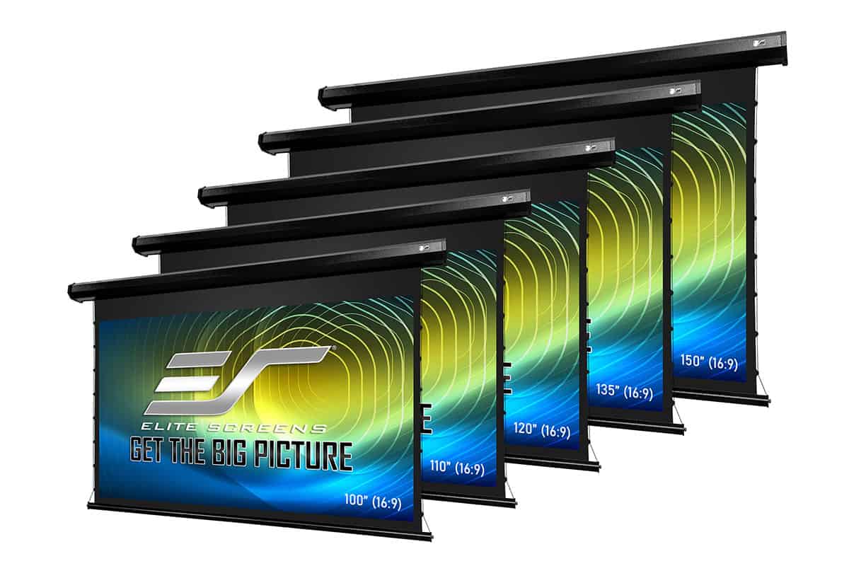 Elite Screens CineTension 3 TE100HW3 100-inch 16:9 Tab-Tensioned Electric Motorized Projection Screen