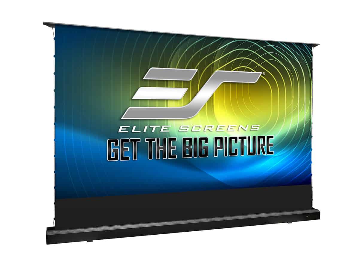 Elite Screens Kestrel Tab-Tension CLR 5 FTE126H3-CLR5 126-inch 16:9 Ceiling Light Rejecting Electric Floor-Rising Tab-Tensioned Projection Screen