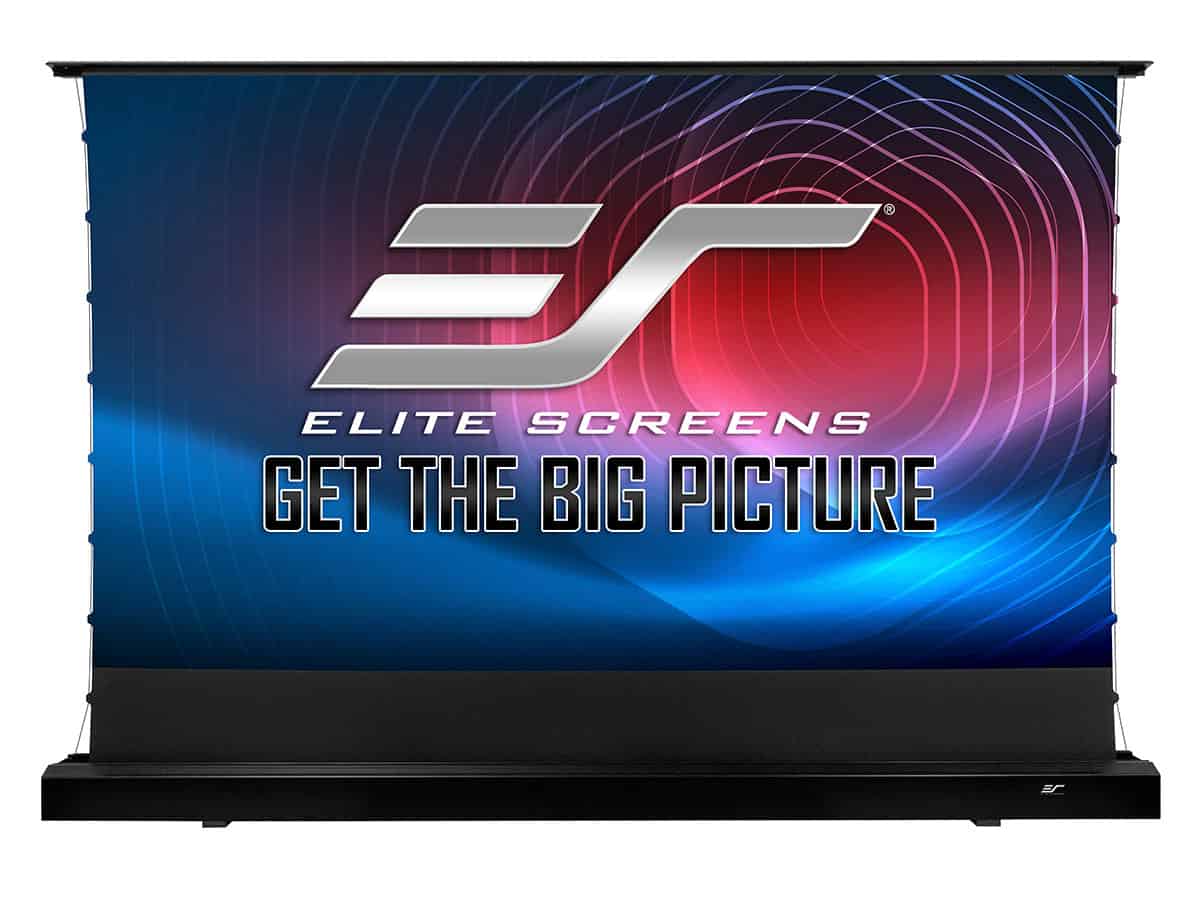 Elite Screens Kestrel Tab-Tension 3 FTE122H3 122-inch 16:9 Electric Floor-Rising Tab-Tensioned Projection Screen