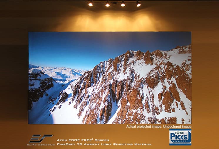 Elite Screens Aeon CineGrey 3D AR110DHD3 110-inch 16:9 ALR Edge Free Fixed Frame Projection Screen