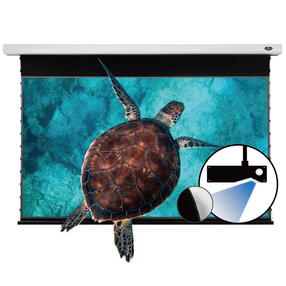 Vividstorm Pro A Slimline VBMSLUST100HA 100-inch 16:9 Motorized Drop Down Projector Screen for Ceiling-Mounted UST Projectors