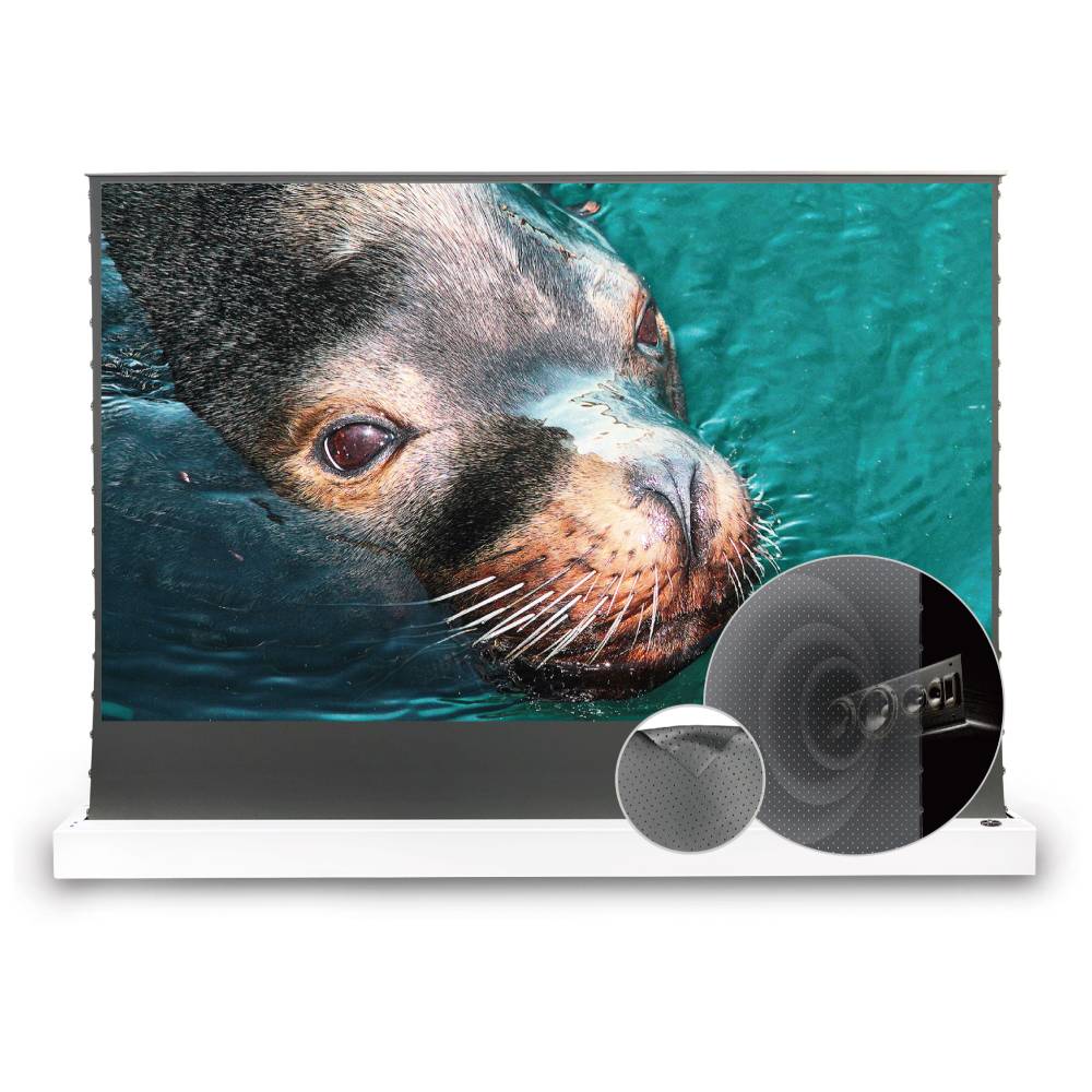 Vividstorm S ALR P VSDSTPALR100H 100-inch 16:9 Motorized Floor Rising ALR Acoustically Transparent Projector Screen for Standard Throw Projectors