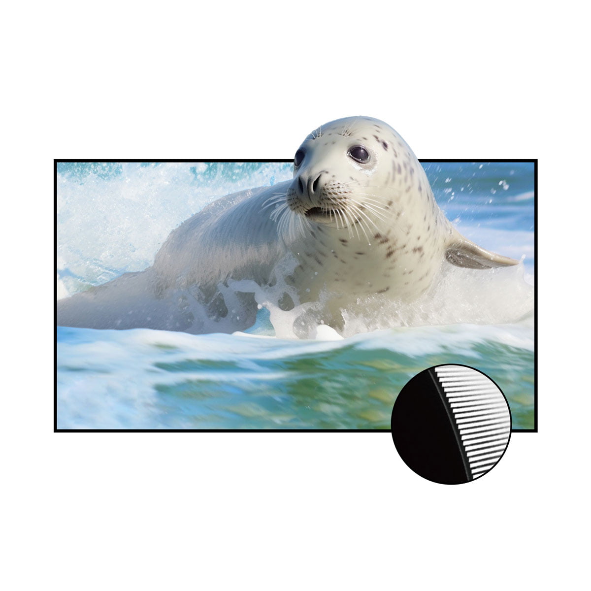Vividstorm CineVision Pro Lenticular VCVFFUST130H 130-inch 16:9 Fixed Frame UST ALR Projector Screen