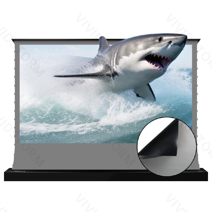 Vividstorm Titan VSDSTW160H 160-inch 16:9 Motorized Tension Floor Rising White Cinema Projector Screen