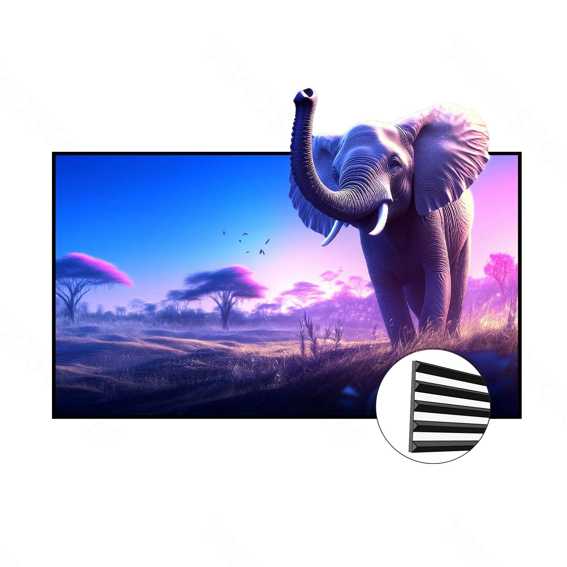 Vividstorm Fusion Fixed Frame VCVFFEHS100H 100-inch 16:9 ALR Enhanced Fixed Frame Long Throw Projector Screen