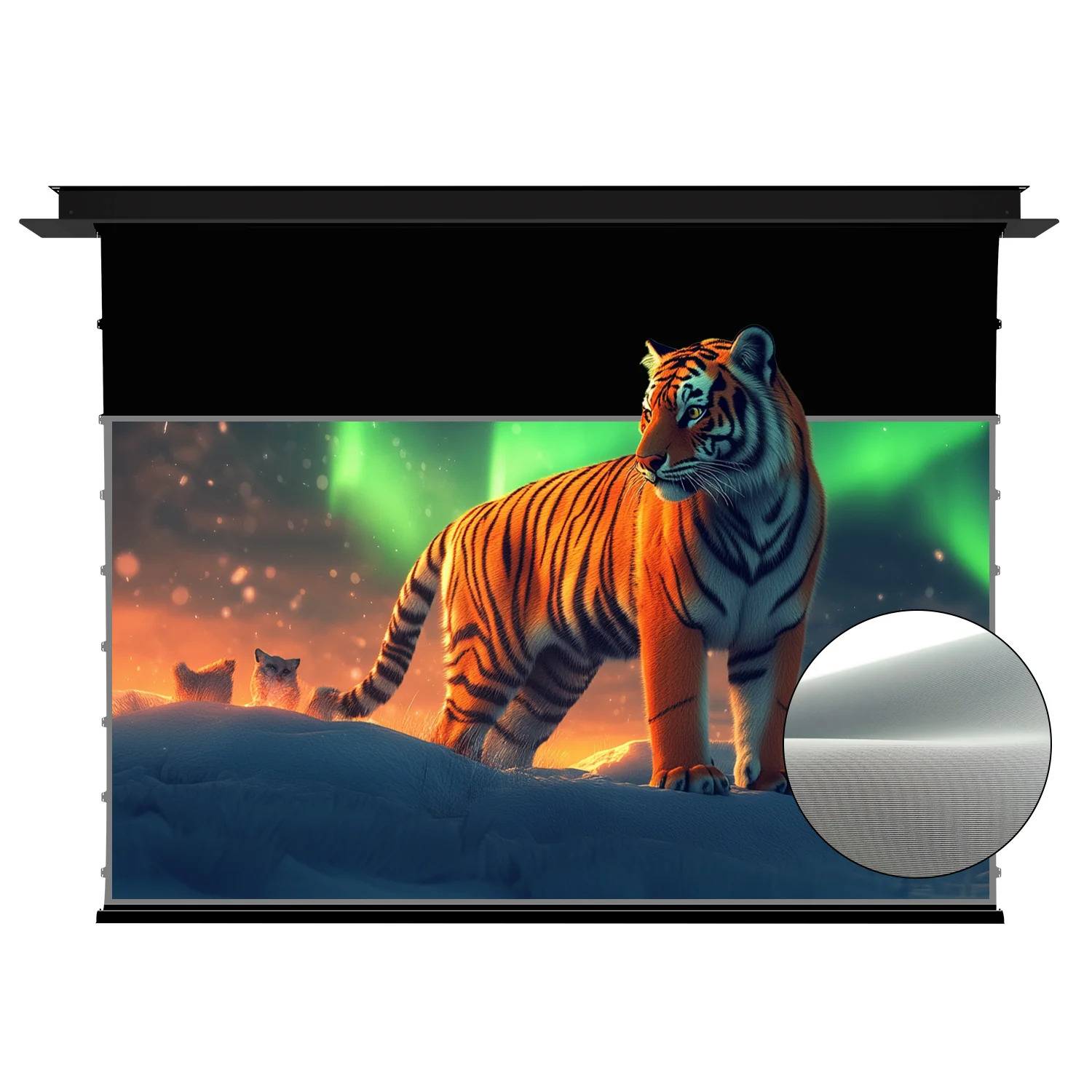 Vividstorm Lite Hyper Phantom VBPCLLST150H 150-inch 16:9 Recessed In-Ceiling Motorized Tension Lenticular ALR Projector Screen